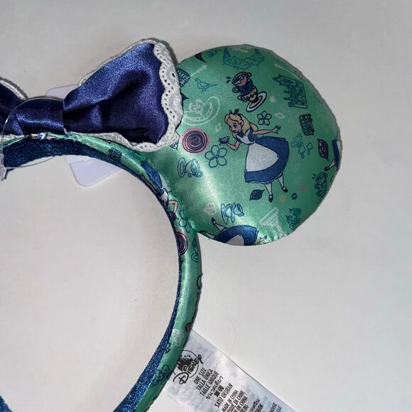 Disney Parks Epcot United Kingdom Alice In Wonderland Minnie Mouse Ears Headband - Picture 3 of 7